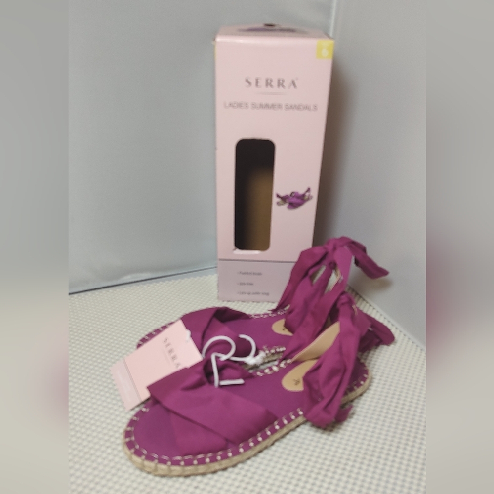 Serra Women's Size 6 Summer Sandals Maroon/Plum Lace Up Ankle Strap NWT